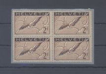 Schweiz Michel Nummer 245x, 2 Fr. Brieftaube ** Viererblock, FA Bolaffi