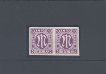 Bizone Michel Nr. 22 P, 10 Pfg. AM Post Probedruck als ** Paar, FA BPP