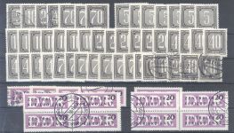 DDR Dienst ZKD, Posten aus Michel Nummer 10-15 auf 3 Steckkarten