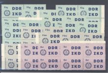 DDR Dienst Laufkontrollzettel, ** Posten Viererblöcke auf 5 Steckkarten