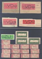 DDR Dienst, Posten auf 4 Steckkarten mit Einschreibemarken
