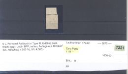 Dt. Bes. 2. WK Zara Porto Michel Nummer 11 III, 50 C. Freimarke 1943 **, geprüft BPP