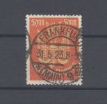 Dt. Reich Michel Nummer 218 F I, 5 Mark 1922 gestempelt, geprüft BPP