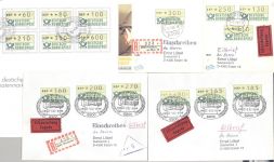 Bund, umfangreicher gestempelter Posten ATM Marken und Briefe