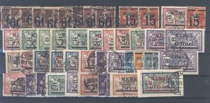 Memel, gestempelter Posten aus Freimarken 1922 auf 3 Steckkarten