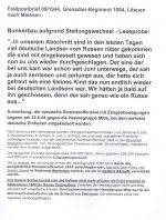 Dt. Feldpost 2. WK, Brief 1944 Grenadier Regiment Litauen - Bunkerbau