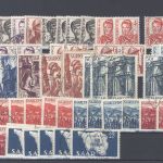 Saarland, gestempelter Posten aus 1949/56 auf 3 Steckkarten