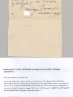 Dt. Feldpost 2. WK, Brief 25.08.1944 aus Ungarn FP Nr. FP 61437