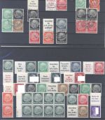 Dt. Reich, */** Posten Zusammendrucke aus 1933-39 auf 3 Steckkarten