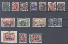 Danzig Mi.Nr. 1-15, Freimarken 1920 fast komplett gestempelt, gp. Infla