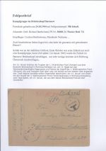 Dt. Feldpost 2. WK, Brief 1944 Kampfgruppe Brückenkopf Baranow