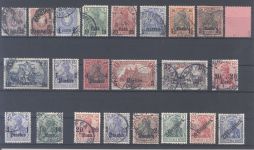 Deutsche Post Türkei, gestempelter Posten auf Steckkarte