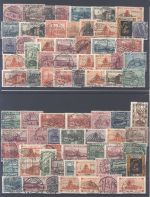 Saargebiet, interessanter Stempelposten auf 4 Steckkarten