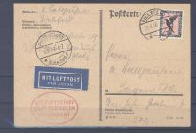 Dt. Reich, Zeppelinkarte mit 1 Mark Flugpost als EF aus Bielefeld