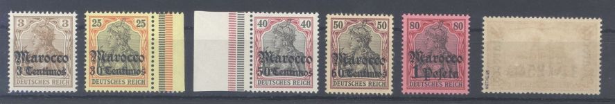 Deutsche Post Marokko, ** Posten aus Michel 21-33, Freimarken 1905