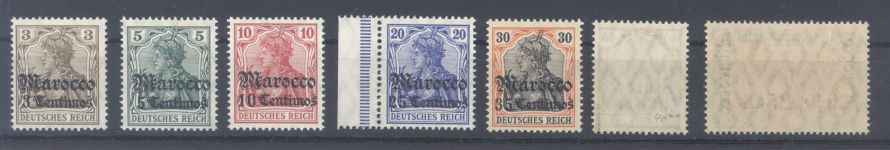 Deutsche Post Marokko, ** Posten aus Michel 34-45, Freimarken 1906