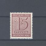 SBZ Michel Nummer 133 Y b, 15 Pfg. Freimarke 1945 **, geprüft BPP