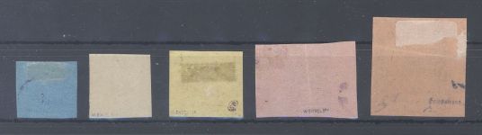 Bergedorf Michel Nummer 1-5, Freimarken 1861 ungebraucht *, signiert