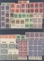 Dt. Reich, ** Posten aus 1922-23 auf 7 Steckkarten