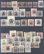 Dt. Bes. 1. WK, gestempelter - Briefstück Posten auf 3 Steckkarten