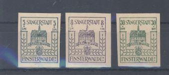 Dt. Lokalpost Finsterwalde Michel Nummer 3b, 5b und 9b aus 1946 **