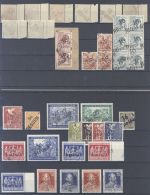 SBZ, enormer Posten Handstempelüberdrucke auf 7 Steckkarten