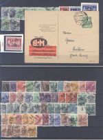 SBZ, enormer Posten Handstempelüberdrucke auf 7 Steckkarten