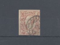 Sachsen Michel Nummer 12b, 5 Groschen 1856 gestempelt, geprüft BPP