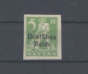 Dt. Reich Michel Nummer 119 U, 5 Pfg. 1920 ungezähnt **, signiert