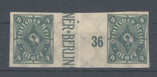 Dt. Reich Mi. Nr. 226 U, 4 Mark ungezähnt ** Zwischenstegpaar gp. BPP