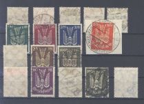 Dt. Reich Michel Nummer 210-18, 235-37 und 263-67 gestempelt