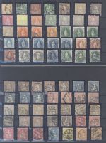 Schweiz, umfangreicher Posten aus 1884-1899 auf 3 Steckkarten