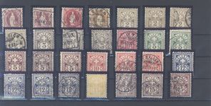 Schweiz, umfangreicher Posten aus 1884-1899 auf 3 Steckkarten