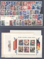 DDR, gestempelter Posten aus 1949-54 mit Marx Blockpaaren