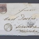 Württemberg, Bahnpost Brief mit Michel Nummer 4 als EF aus Wangen