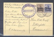 Dt. Bes. 1. WK Belgien, gelaufene AK mit Briefstempel Seebataillon