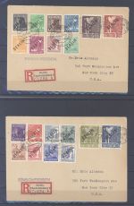 Berlin Michel Nummer 1-20, Schwarzaufdruck auf Briefen in die USA