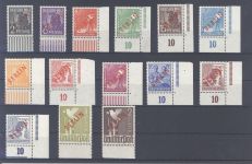 Berlin Michel Nummer 21-34 Rotaufdruck 1949 ** Randsatz, geprüft
