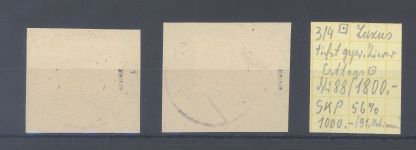 Dt. Lokalpost Demmin Michel Nr. 3-4 aus 1945 auf Briefstücken, geprüft