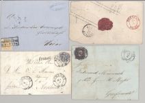 Preußen, 6 Briefe mit verschiedenen Frankaturen als Posten