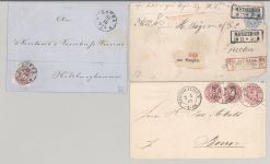 Preußen, 6 Briefe mit verschiedenen Frankaturen als Posten