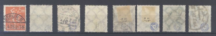 Dt. Reich Michel Nummer 238-45, Freimarken 1922 gestempelt, gp. Infla