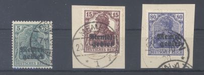 Memel Michel Nummer 1c, 3xb und 17a aus 1920 gestempelt, gp. BPP
