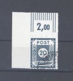 SBZ Mi.Nr. 48 a L, 20 Pfg. Seiffen Zähnung Eckrand gestempelt, FA BPP
