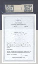 Dt. Reich Michel Nr. 134 I 3 Mark ungezähntes Zwischenstegpaar ** FA BPP