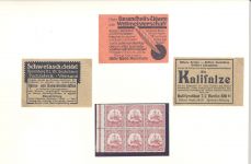 Dt. Kolonien DSWA, Blatt mit Markenheftchendeckeln und -blättern