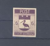 Dt. Lokalpost Storkow Michel Nummer 12a B, 6 Pfg. 1946 ungezähnt **