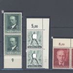Dt. Reich, 4 verschiedene Plattenfehler aus 1940-43 **, gp. BPP