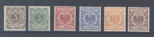 Dt. Reich Michel Nummer 45-50 Adler - Krone 1889 **, teils geprüft BPP
