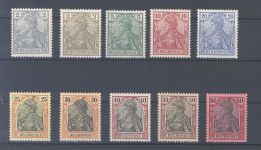 Dt. Reich Michel Nummer 53-62, Reichspost 1900 **, teils geprüft